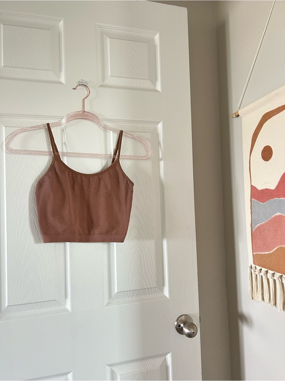 Bozzolo Brown Cropped Camisole Tank